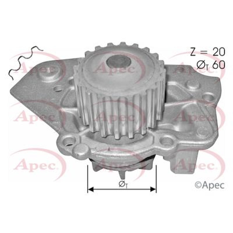 Apec Engine Cooling Water Pump fits Citroën Bx 1982-1994 1.8 1.9