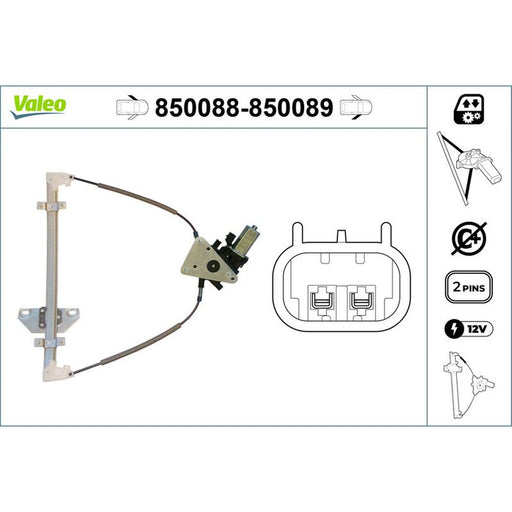 Valeo Electric Window Regulator Lifter Left Front 850088