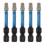 Draper Expert TX-STAR Impact Screwdriver Bits, T25 x 50mm, 1/4" Hex (Pack of 5) Draper - Dynamic Drive