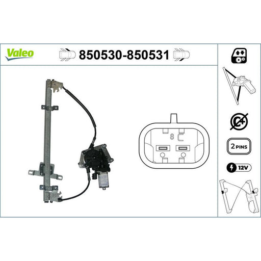 Valeo Electric Window Regulator Lifter Left Front 850530