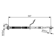 Bosch Brake Hydraulic Hose Line Front Left fits Hyundai IX20 2010-2019 1.4 1.6