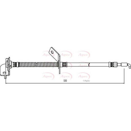 Apec Brake Hydraulic Hose Line Front Left fits Hyundai I30 2007-2016 1.4 1.6 2.0