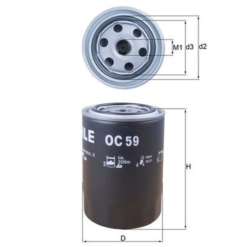 Mahle Engine Oil Filter OC 59