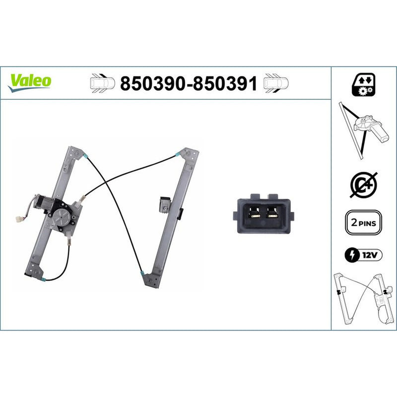 Valeo Electric Window Regulator Lifter Left Front 850390