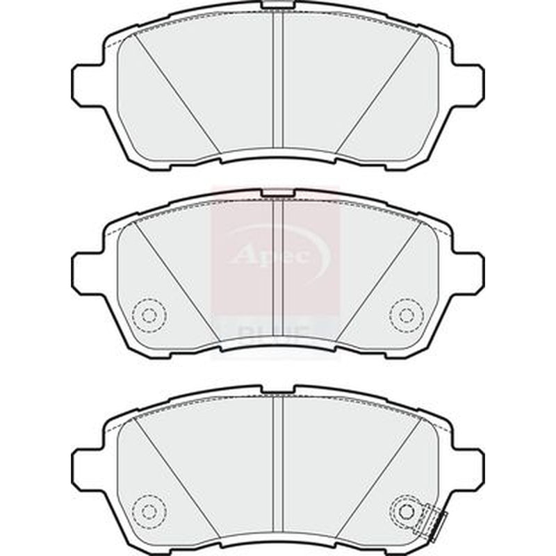 Apec Front Brake Pad Set fits Mazda 2 2007-2015 1.3 1.4 1.5 1.6