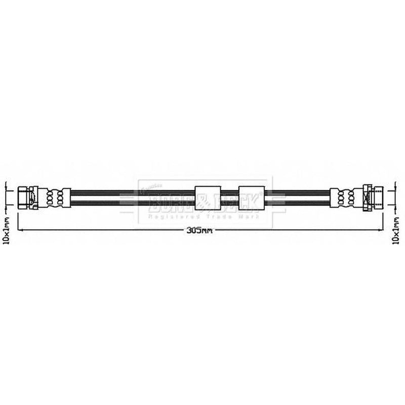 Borg & Beck Brake Hydraulic Hose Line Rear Right BBH8369