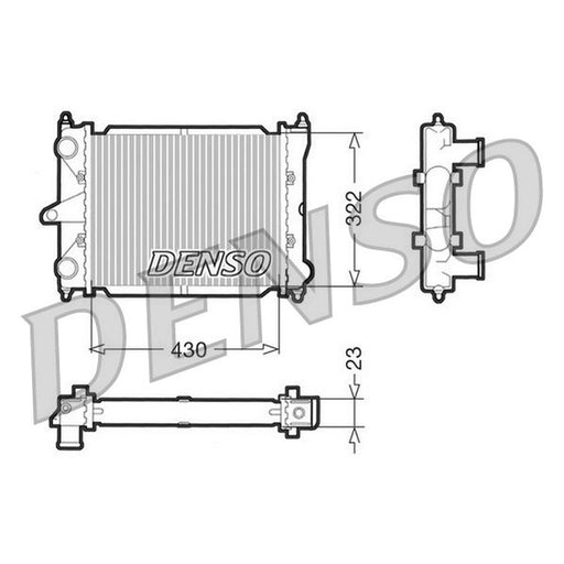 Denso Engine Radiator fits VW Polo 1982-1994 1.0 1.3