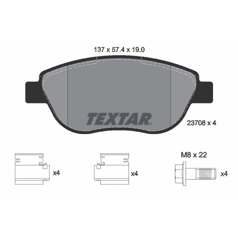 Textar Front Brake Pad Set 2370803