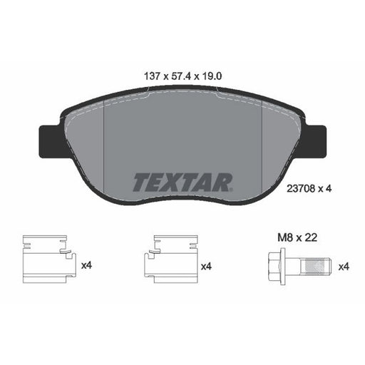 Textar Front Brake Pad Set 2370803