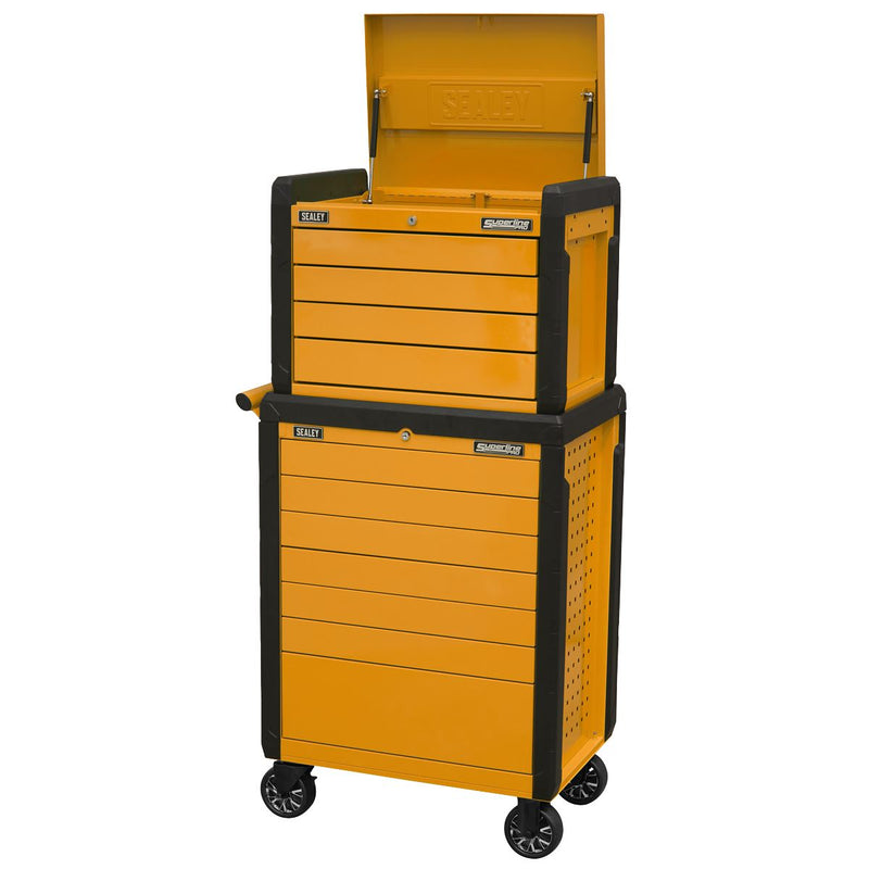 Superline PRO Push-To-Open Topchest & Rollcab Combination 11 Drawer - Orange Superline Pro - Dynamic Drive