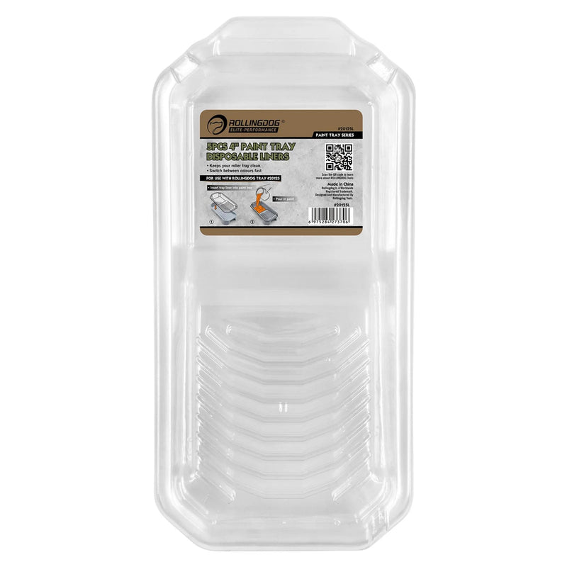 ROLLINGDOG Paint Tray Liners, 4"/100mm (Pack of 5) - 20125L - image 1