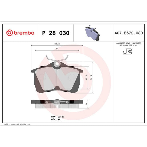 Brembo Rear Brake Solid Discs & Pads fits Honda Accord VII 2003-2008 2.0 2.2 2.4