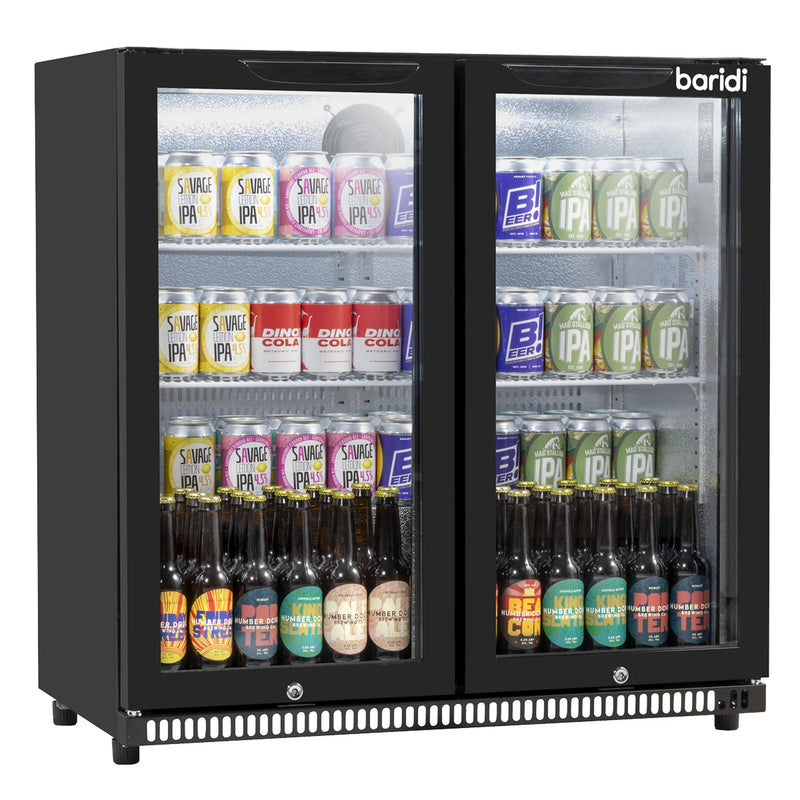 Baridi Back Bar Drinks Fridge DH272 190L Capacity - Black