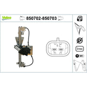 Valeo Electric Window Regulator Lifter Left Rear 850702