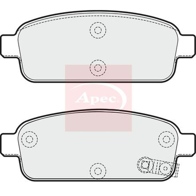 Apec Rear Brake Pad Set fits Chevrolet Aveo 2013 on 1.4