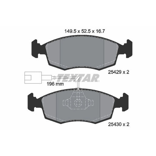 Textar Front Brake Pad Set 2542901