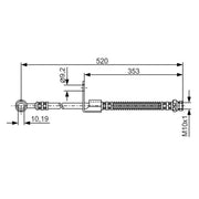 Bosch Brake Hydraulic Hose Line Front Right fits Hyundai Accent II 1999-2006