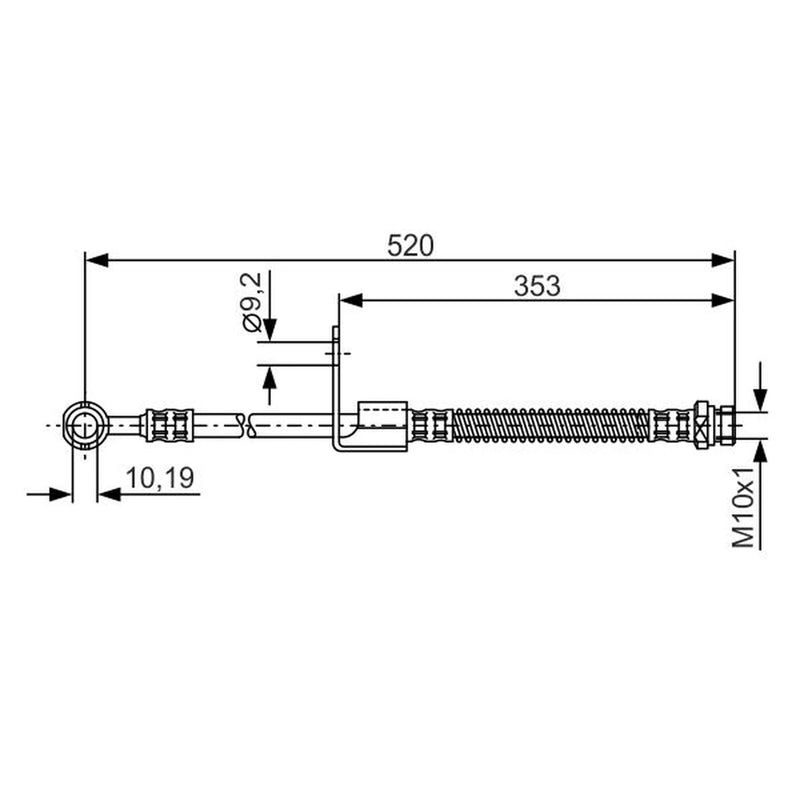 Bosch Brake Hydraulic Hose Line Front Right fits Hyundai Accent II 1999-2006