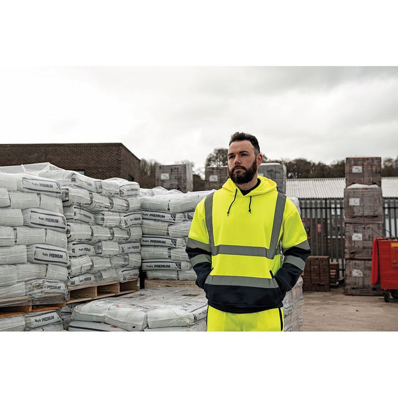 Tough Grit Hi-Vis 2-Tone Hoodie Yellow/Navy XL 607082 Tough Grit  - Dynamic Drive