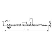 Bosch Handbrake Cable Right Rear fits Hyundai I10 I 2007-2013 1.0 1.1 1.2
