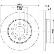 Mintex 2 x Solid Rear Brake Discs MDC3173C-x2