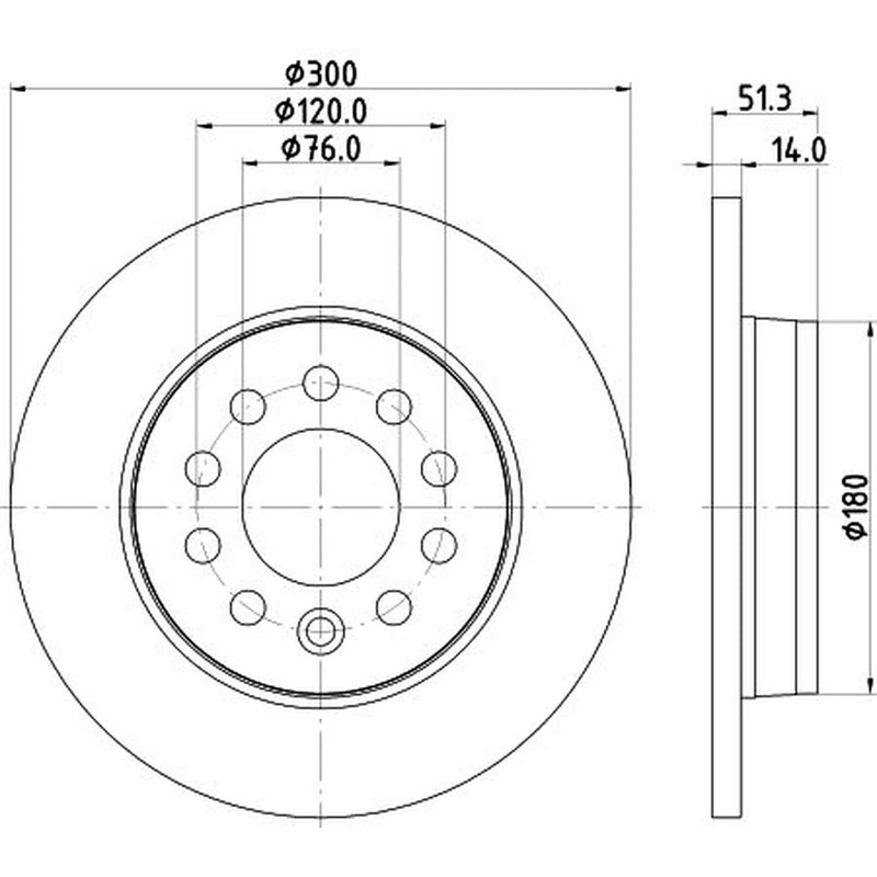 Mintex 2 x Solid Rear Brake Discs MDC3173C-x2