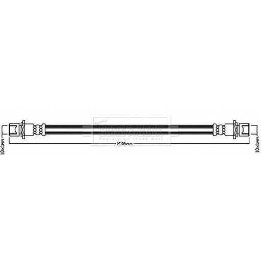 Borg & Beck Brake Hydraulic Hose Line Rear Right BBH8048