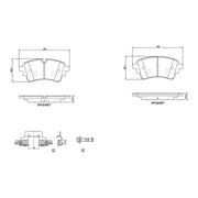 Brembo 4 x Rear Brake Pad Set fits Audi A4 Allroad B9 2016 on 2.0