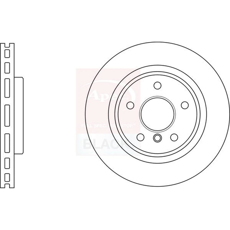 Apec Black Front Brake Vented Discs & Pads fits BMW 5 2010-2017