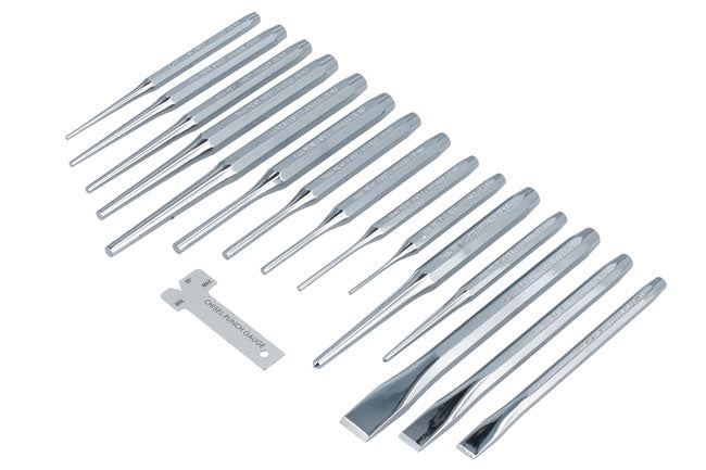 Laser Punch & Chisel Set 16pc Laser - Dynamic Drive