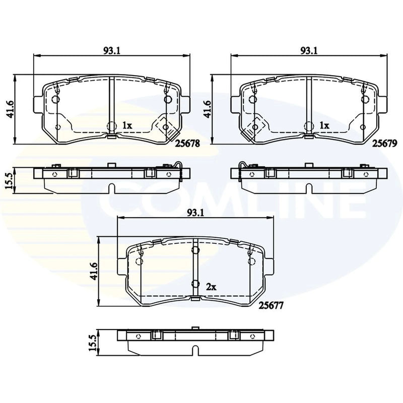 Comline Rear Brake Solid Discs & Pads fits Kia Picanto II 2011-2017 1.0 1.2