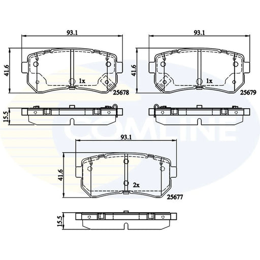 Comline Rear Brake Discs & Pads fits Kia Picanto II 2011-2017 1.0 1.2