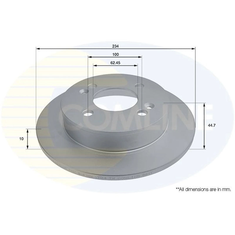 Comline Rear Brake Solid Discs & Pads fits Hyundai I10 II 2013-2019 1.0 1.2
