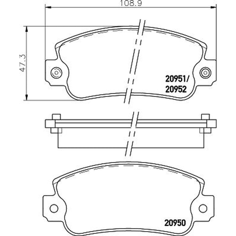 Mintex Front Brake Pad Set fits Autobianchi Y10 1985-1995 1.0 1.1