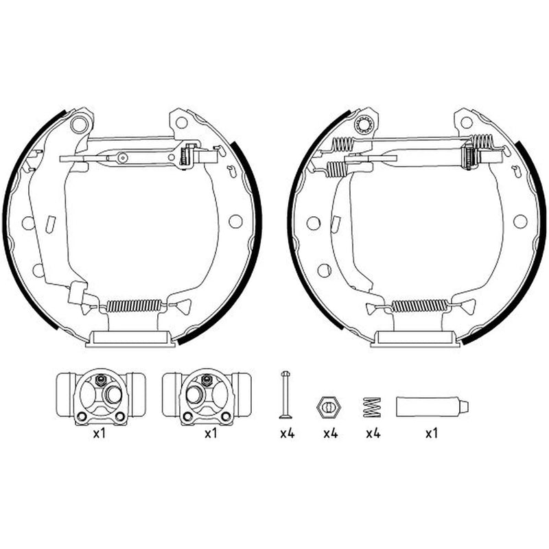 Mintex Brake Shoe Set Axle Kit fits Renault Extra 1985-1998 1.2 1.4 1.6 1.9