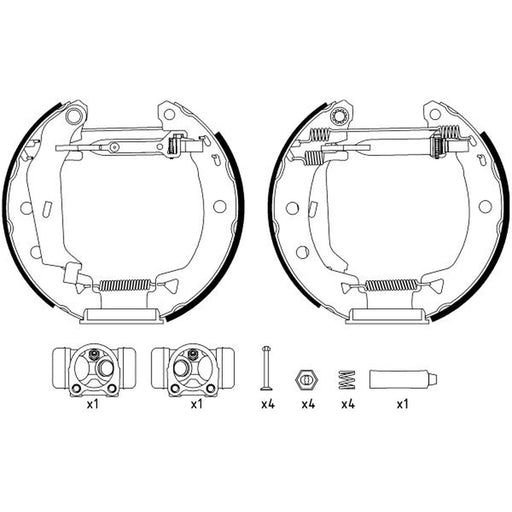 Mintex Brake Shoe Set Axle Kit fits Renault Extra 1985-1998 1.2 1.4 1.6 1.9