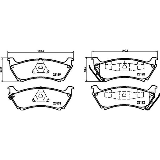 Mintex Rear Brake Pad Set fits Mercedes-Benz M-Class 1998-2005 163.136 163.154