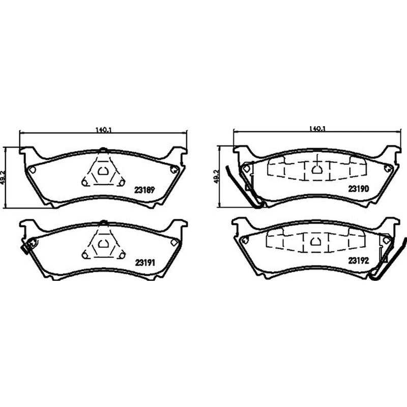 Mintex Front & Rear Pads fits Mercedes-Benz M-Class 1998-2005 163.136 163.154