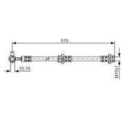 Bosch Brake Hydraulic Hose Line Front Left fits Nissan X-Trail I 2001-2013