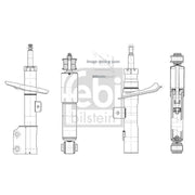Febi Shock Absorber Damper Strut Rear Left 1002570