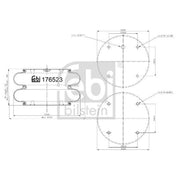 Febi Air Suspension Bellow 368mm 176523 OE 0057007145