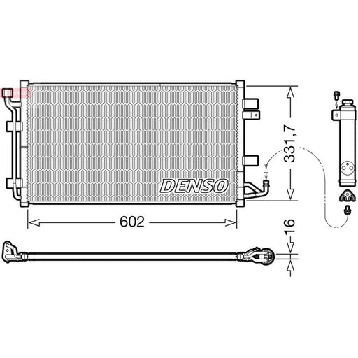 Denso Air Conditioning Condenser fits Nissan Leaf 2010-2017