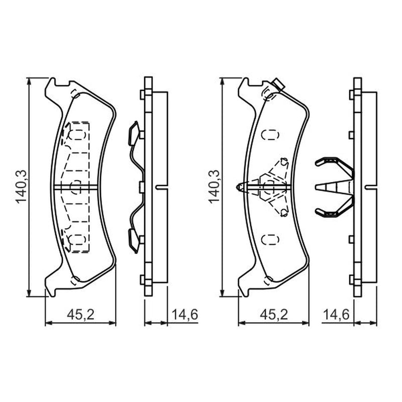 Bosch Front & Rear Pads fits Ford Usa Explorer 1993-2002 4.0 4.9