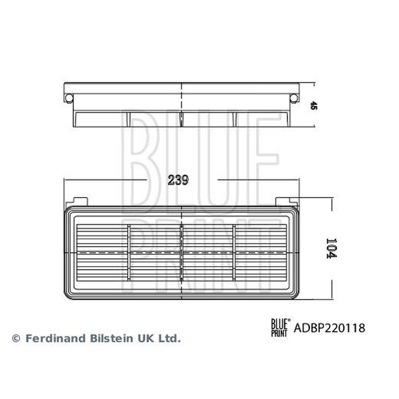Blue Print Engine Air Filter fits Kia Picanto III 2017 on 1.0