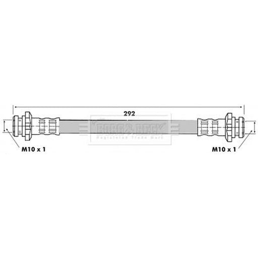Borg & Beck Brake Hydraulic Hose Line Rear Right BBH6306