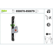 Valeo Electric Window Regulator Lifter Right Rear 850879