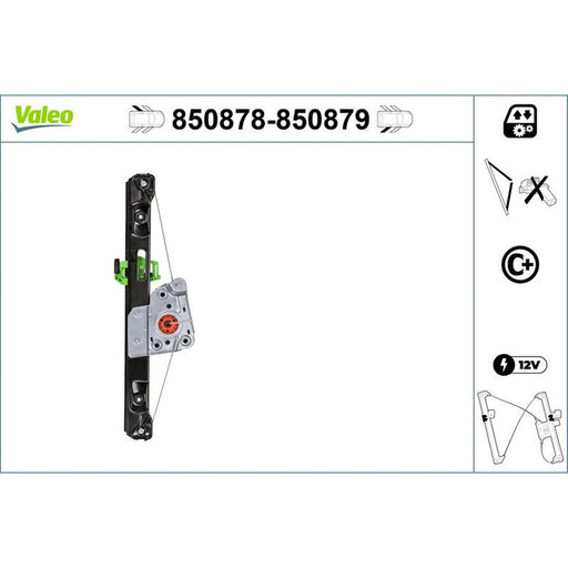 Valeo Electric Window Regulator Lifter Left Rear 850878