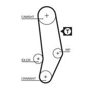 Gates Timing Belt Kit with Rollers fits Audi 100 C2 1978-1983 2.0