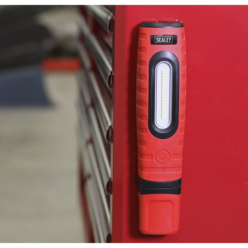 Sealey Rechargeable 360 Inspection Light 16 SMD LED & 3W LED Red 2 x Lithium-ion Sealey - Dynamic Drive