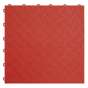 Sealey Polypropylene Floor Tile 400 x 400mm Red Treadplate Pack of 9 FT3R Sealey - Dynamic Drive